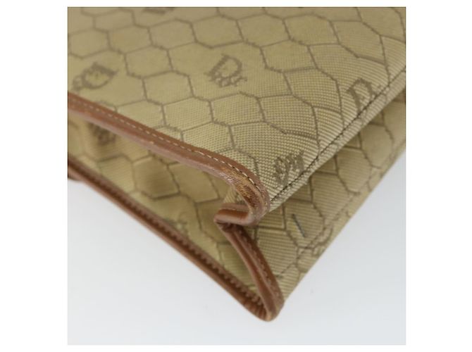 Borsa a Spalla in Tela Honeycomb Christian Dior Beige Oro Auth 143588 D'oro - vista 13