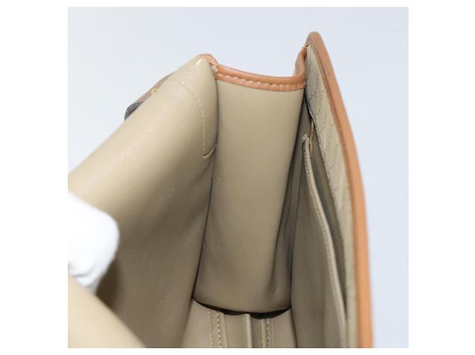 Borsa a Spalla in Tela Honeycomb Christian Dior Beige Oro Auth 143588 D'oro - vista 18