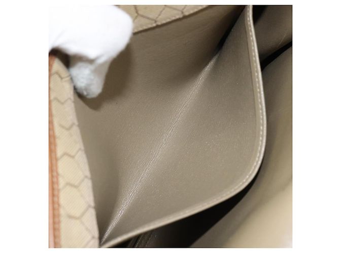 Borsa a Spalla in Tela Honeycomb Christian Dior Beige Oro Auth 143588 D'oro - vista 20