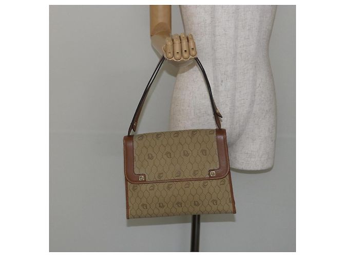 Borsa a Spalla in Tela Honeycomb Christian Dior Beige Oro Auth 143588 D'oro - vista 21