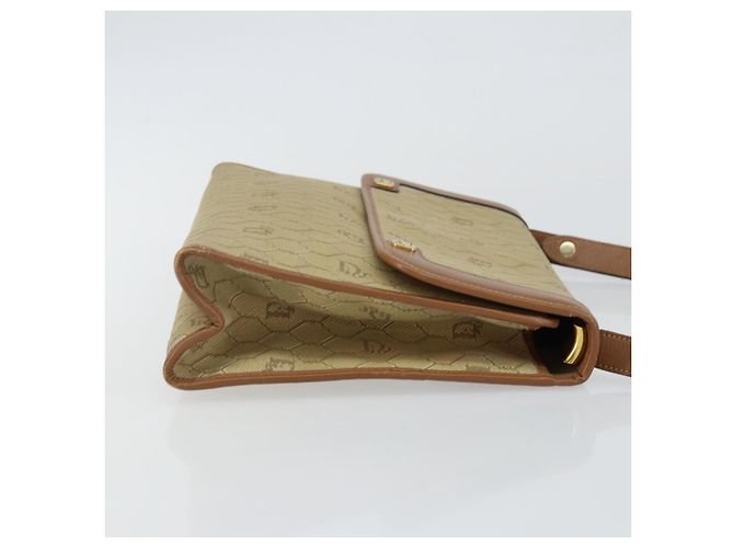 Borsa a Spalla in Tela Honeycomb Christian Dior Beige Oro Auth 143588 D'oro - vista 4