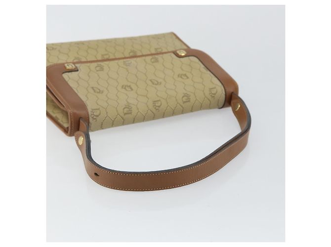 Borsa a Spalla in Tela Honeycomb Christian Dior Beige Oro Auth 143588 D'oro - vista 7