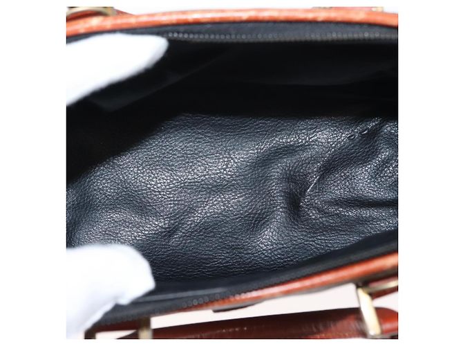 Pequin Borsa a mano in tela Pecan FENDI PVC nera e marrone Auth 146281 Nero - vista 11