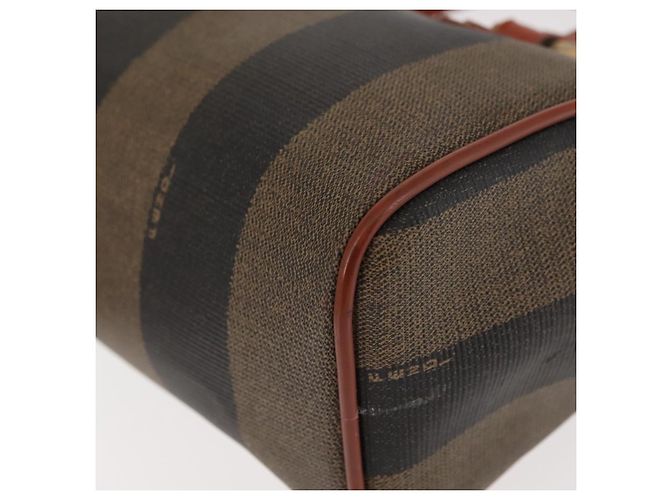 Pequin Borsa a mano in tela Pecan FENDI PVC nera e marrone Auth 146281 Nero - vista 16