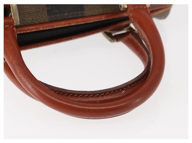 Pequin Borsa a mano in tela Pecan FENDI PVC nera e marrone Auth 146281 Nero - vista 7