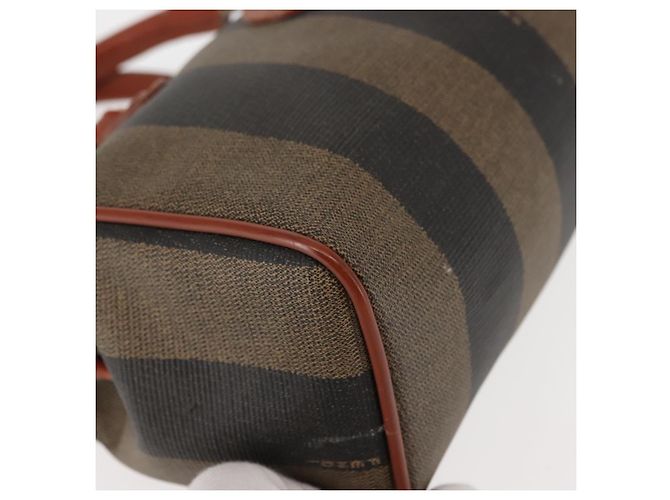 Pequin Borsa a mano in tela Pecan FENDI PVC nera e marrone Auth 146281 Nero - vista 9