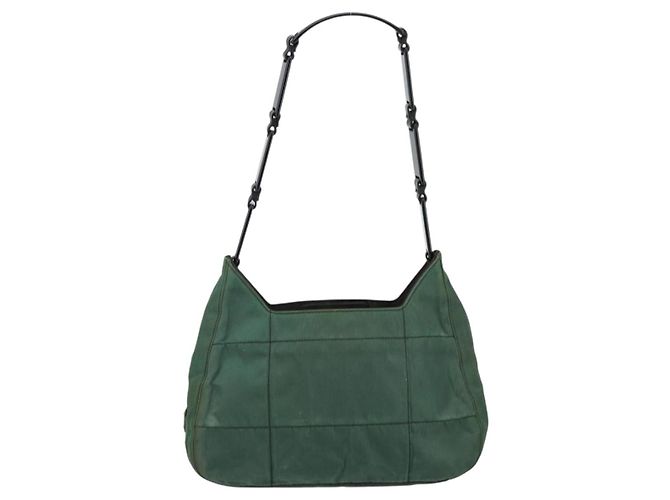PRADA Borsa a Spalla Trapuntata in Nylon con Catena Verde Auth mr1504 - vista 13