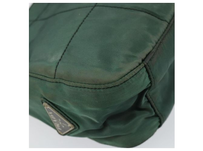 PRADA Borsa a Spalla Trapuntata in Nylon con Catena Verde Auth mr1504 - vista 15