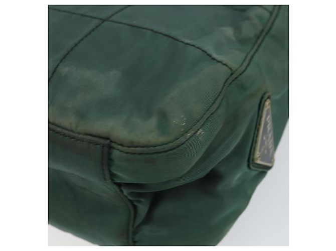 PRADA Borsa a Spalla Trapuntata in Nylon con Catena Verde Auth mr1504 - vista 16