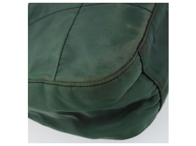 PRADA Borsa a Spalla Trapuntata in Nylon con Catena Verde Auth mr1504 - vista 17