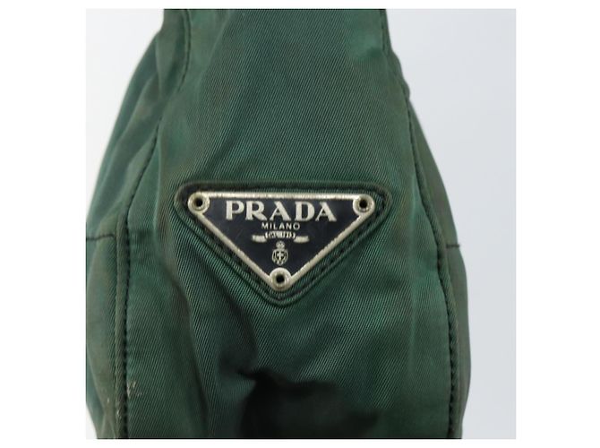 PRADA Borsa a Spalla Trapuntata in Nylon con Catena Verde Auth mr1504 - vista 18