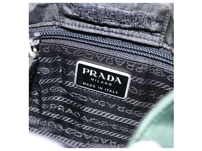 PRADA Borsa a Spalla Trapuntata in Nylon con Catena Verde Auth mr1504 - vista 19