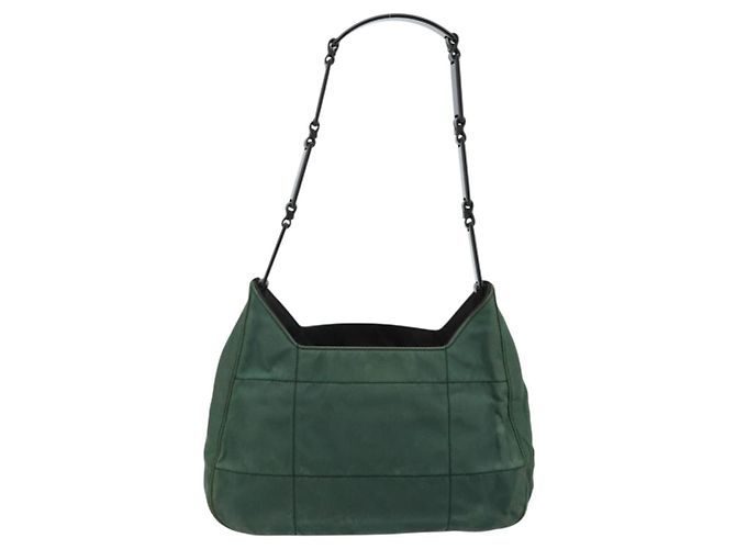 PRADA Borsa a Spalla Trapuntata in Nylon con Catena Verde Auth mr1504 - vista 2