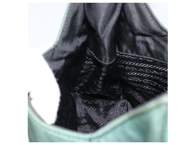 PRADA Borsa a Spalla Trapuntata in Nylon con Catena Verde Auth mr1504 - vista 20
