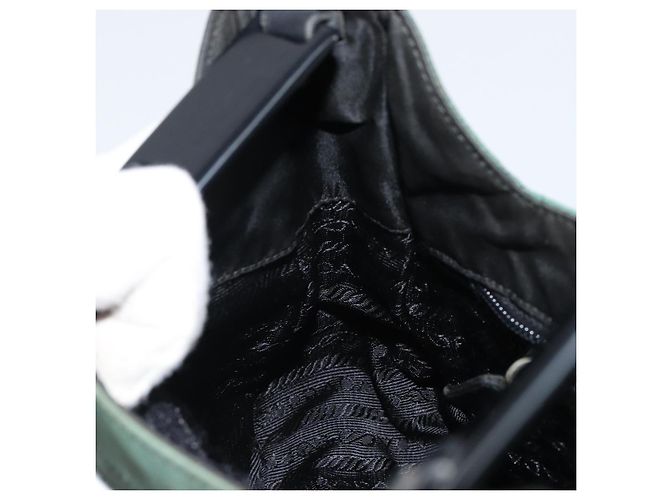 PRADA Borsa a Spalla Trapuntata in Nylon con Catena Verde Auth mr1504 - vista 21