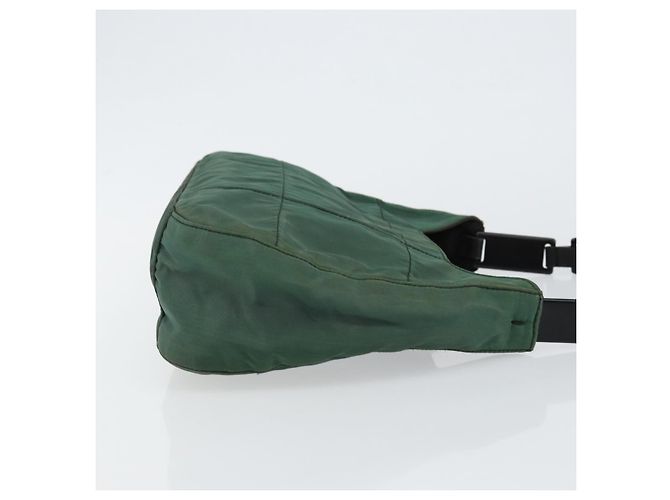 PRADA Borsa a Spalla Trapuntata in Nylon con Catena Verde Auth mr1504 - vista 3