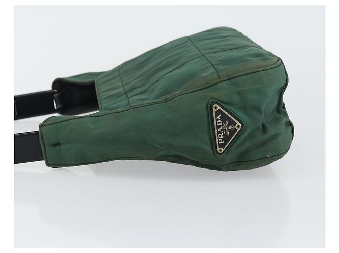 PRADA Borsa a Spalla Trapuntata in Nylon con Catena Verde Auth mr1504 - vista 4