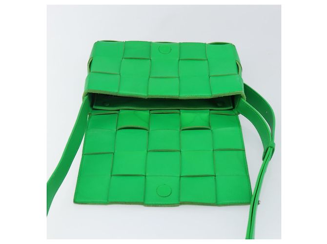 Autre Marque BORSA A SPALLA CASSSETTE IN PELLE VERDE AUTH 144383 - vista 10