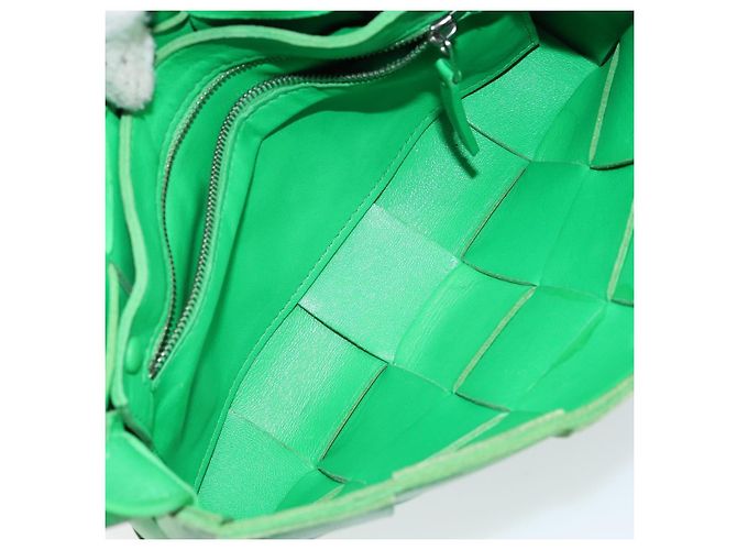 Autre Marque BORSA A SPALLA CASSSETTE IN PELLE VERDE AUTH 144383 - vista 11