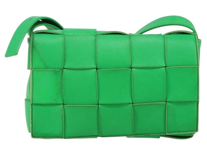 Autre Marque BORSA A SPALLA CASSSETTE IN PELLE VERDE AUTH 144383 - vista 13