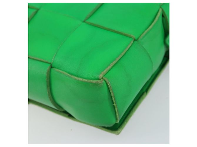 Autre Marque BORSA A SPALLA CASSSETTE IN PELLE VERDE AUTH 144383 - vista 15