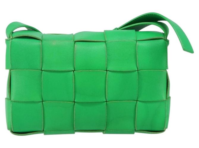 Autre Marque BORSA A SPALLA CASSSETTE IN PELLE VERDE AUTH 144383 - vista 2