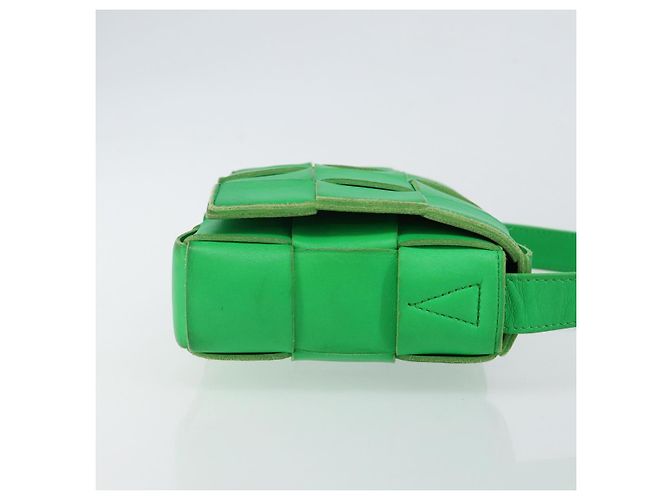 Autre Marque BORSA A SPALLA CASSSETTE IN PELLE VERDE AUTH 144383 - vista 3