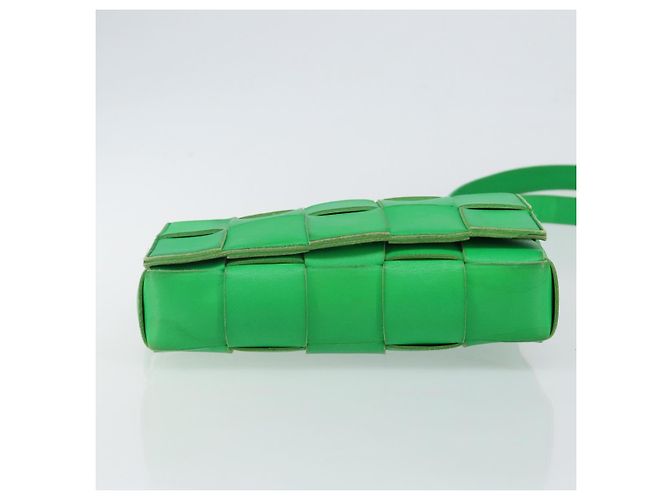 Autre Marque BORSA A SPALLA CASSSETTE IN PELLE VERDE AUTH 144383 - vista 5
