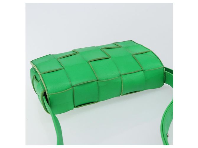 Autre Marque BORSA A SPALLA CASSSETTE IN PELLE VERDE AUTH 144383 - vista 6