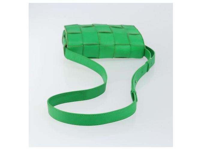 Autre Marque BORSA A SPALLA CASSSETTE IN PELLE VERDE AUTH 144383 - vista 7