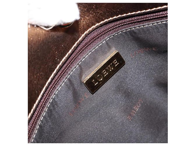 LOEWE Anagram Justa Borsa a Mano Pelle Bronzo Oro Auth 148910 D'oro - vista 18