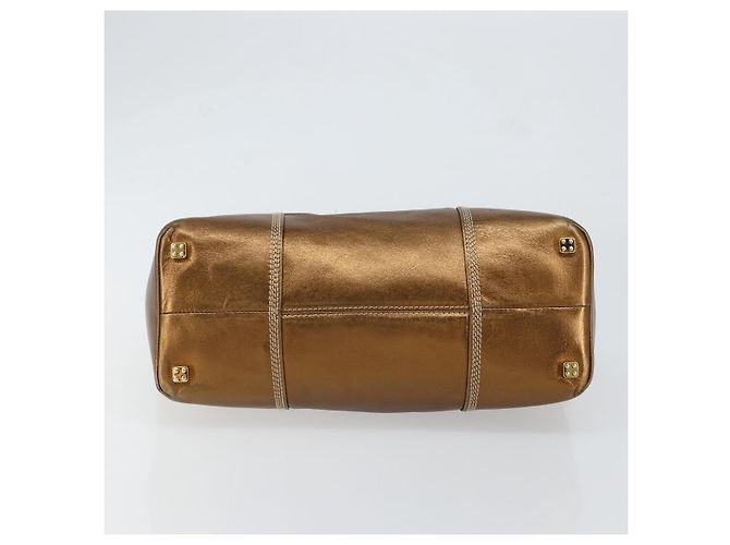 LOEWE Anagram Justa Borsa a Mano Pelle Bronzo Oro Auth 148910 D'oro - vista 5