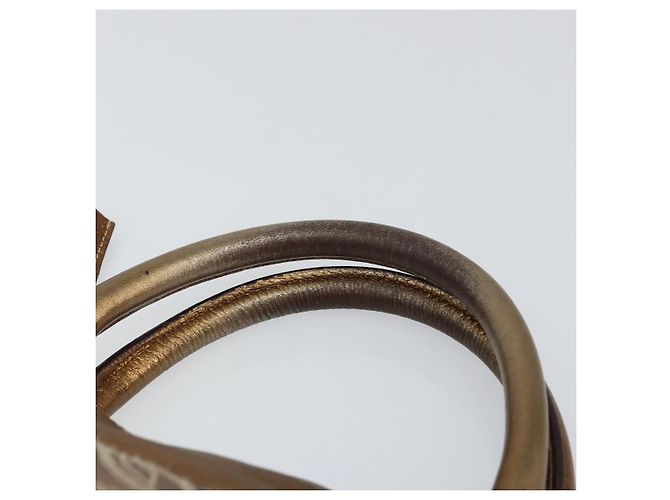 LOEWE Anagram Justa Borsa a Mano Pelle Bronzo Oro Auth 148910 D'oro - vista 8