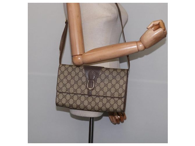 Gucci Borsa a spalla GG Supreme PVC Beige Oro 94 02 050 Auth 146260 D'oro - vista 22