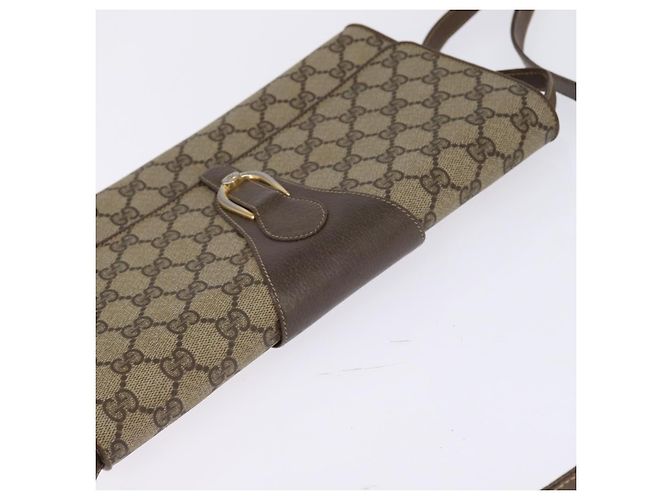 Gucci Borsa a spalla GG Supreme PVC Beige Oro 94 02 050 Auth 146260 D'oro - vista 6
