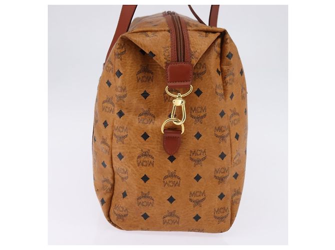 Borsa Boston MCM Logogram Vicetos in pelle PVC marrone e oro Auth gh882 D'oro - vista 6