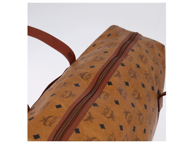Borsa Boston MCM Logogram Vicetos in pelle PVC marrone e oro Auth gh882 D'oro - vista 7