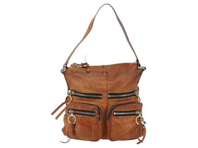 Chloé Borsa a Spalla Chloe Betty in Pelle Marrone Argento Oro Auth 144492 D'oro - vista 13