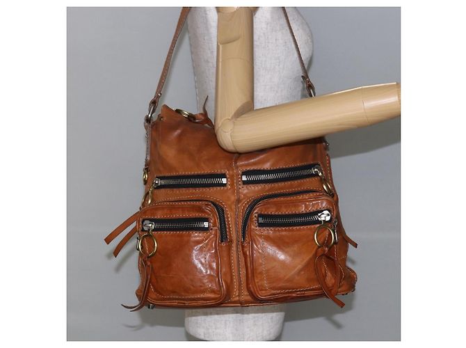 Chloé Borsa a Spalla Chloe Betty in Pelle Marrone Argento Oro Auth 144492 D'oro - vista 26