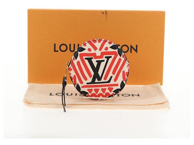 LOUIS VUITTON Monogram Crafty Monedero Redondo Rojo M69505 LV Auth 130673M Roja - vista 12