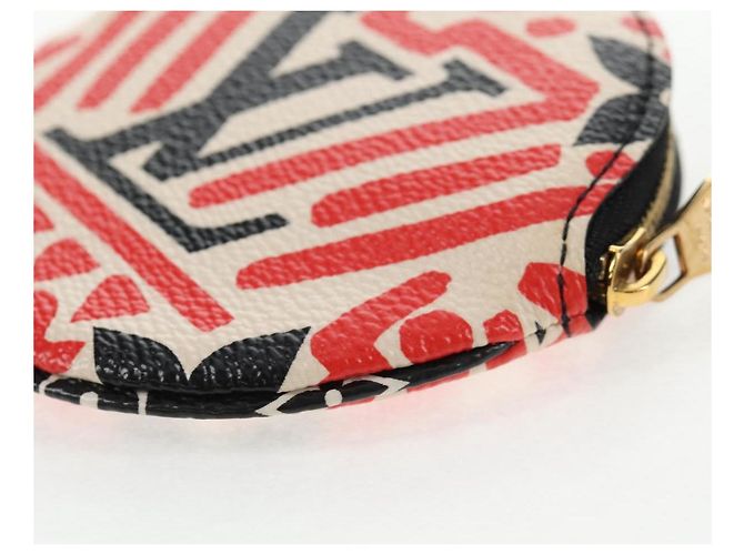 LOUIS VUITTON Monogram Crafty Monedero Redondo Rojo M69505 LV Auth 130673M Roja - vista 16