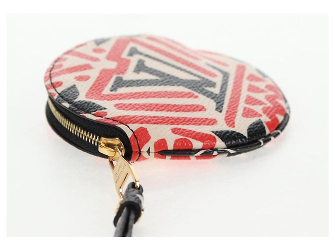 LOUIS VUITTON Monogram Crafty Monedero Redondo Rojo M69505 LV Auth 130673M Roja - vista 3