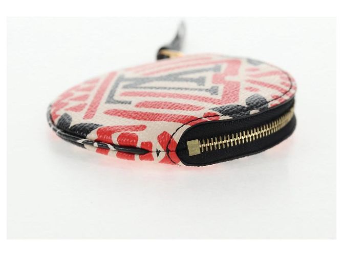 LOUIS VUITTON Monogram Crafty Monedero Redondo Rojo M69505 LV Auth 130673M Roja - vista 4