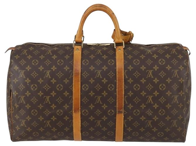 LOUIS VUITTON Borsa Boston Monogram Keepall 55 M41424 LV Auth 143531 Monogramma - vista 2