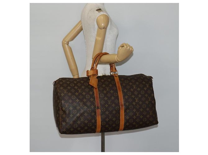LOUIS VUITTON Borsa Boston Monogram Keepall 55 M41424 LV Auth 143531 Monogramma - vista 22