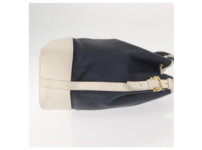 Borsa a Spalla LOEWE in Pelle Blu Navy Oro Auth 144366 D'oro - vista 3