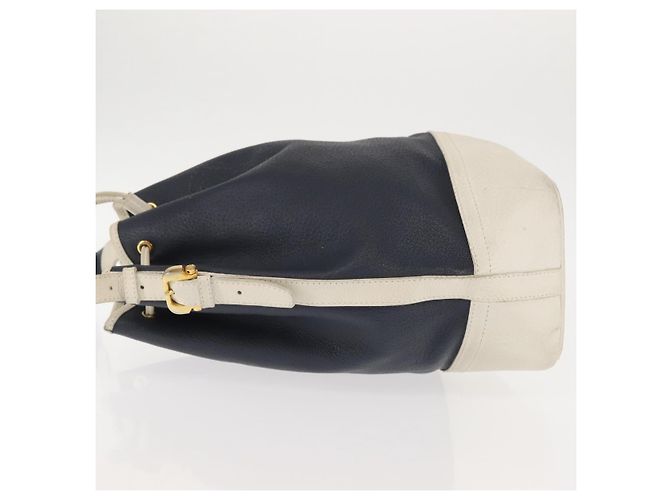 Borsa a Spalla LOEWE in Pelle Blu Navy Oro Auth 144366 D'oro - vista 4
