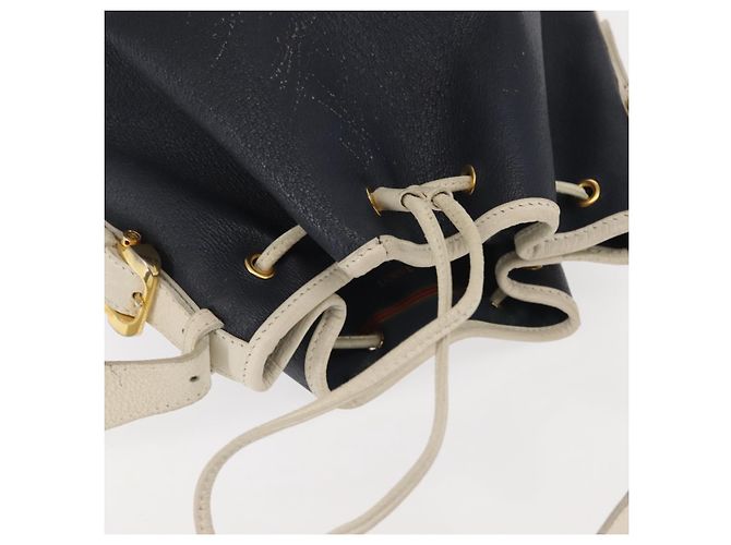 Borsa a Spalla LOEWE in Pelle Blu Navy Oro Auth 144366 D'oro - vista 6