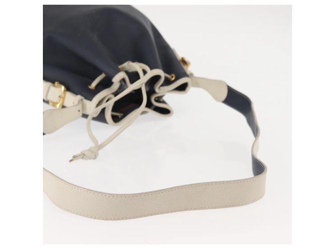 Borsa a Spalla LOEWE in Pelle Blu Navy Oro Auth 144366 D'oro - vista 7