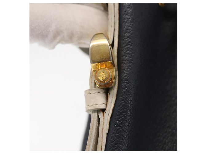 Borsa a Spalla LOEWE in Pelle Blu Navy Oro Auth 144366 D'oro - vista 9